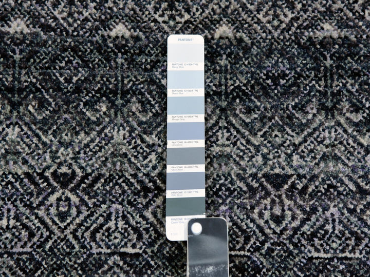 2'8" x 10'0" New Hand Knotted Grey Wool Runner Oriental Rug - MOA10279814