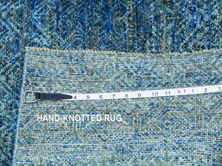 2'6" x 12'0" New Hand Knotted Green Wool Runner Oriental Rug - MOA10279817