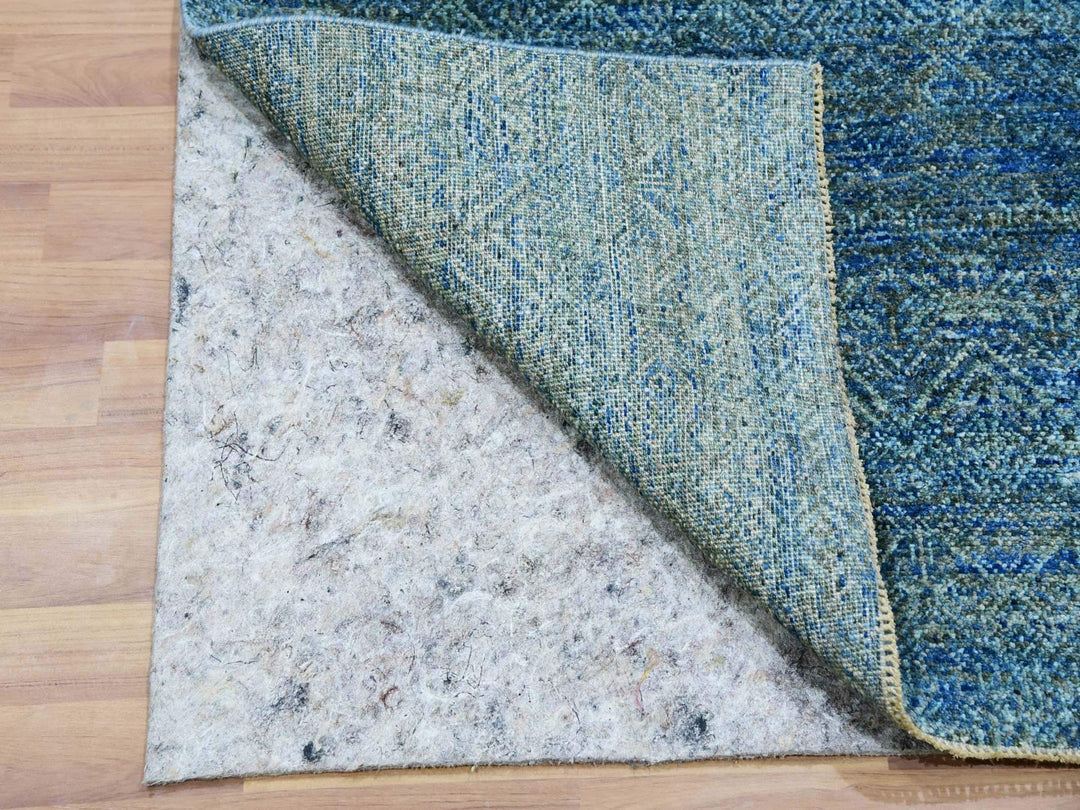 2'6" x 12'0" New Hand Knotted Green Wool Runner Oriental Rug - MOA10279818