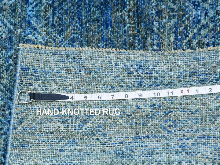 2'6" x 12'0" New Hand Knotted Green Wool Runner Oriental Rug - MOA10279818