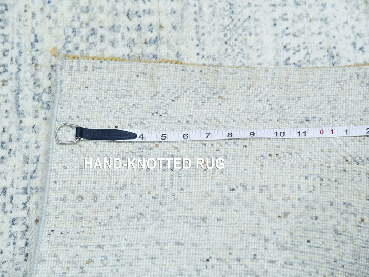 2'6" x 8'1" New Hand Knotted Grey Wool Runner Oriental Rug - MOA10279820