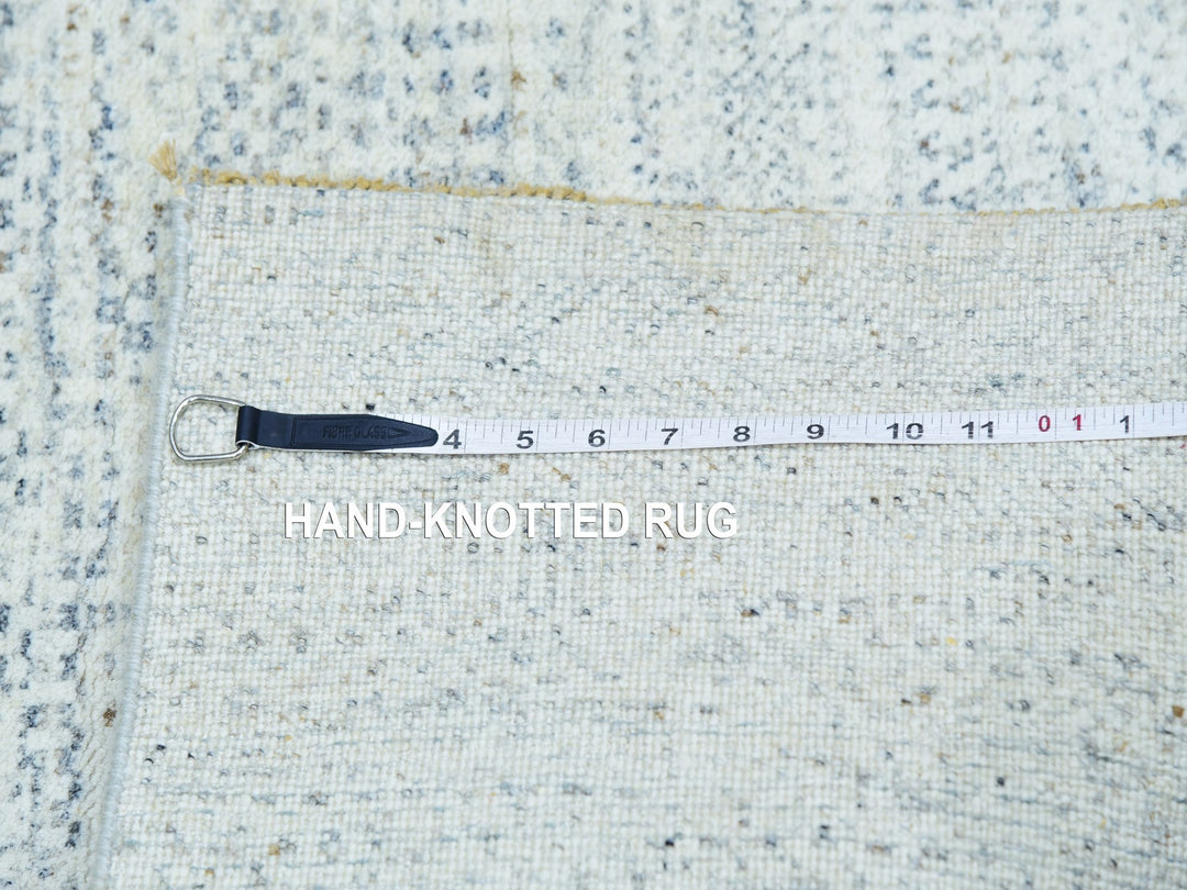 2'6" x 8'0" New Hand Knotted Grey Wool Runner Oriental Rug - MOA10279821