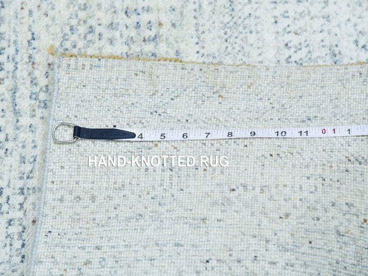 2'6" x 8'0" New Hand Knotted Grey Wool Runner Oriental Rug - MOA10279821