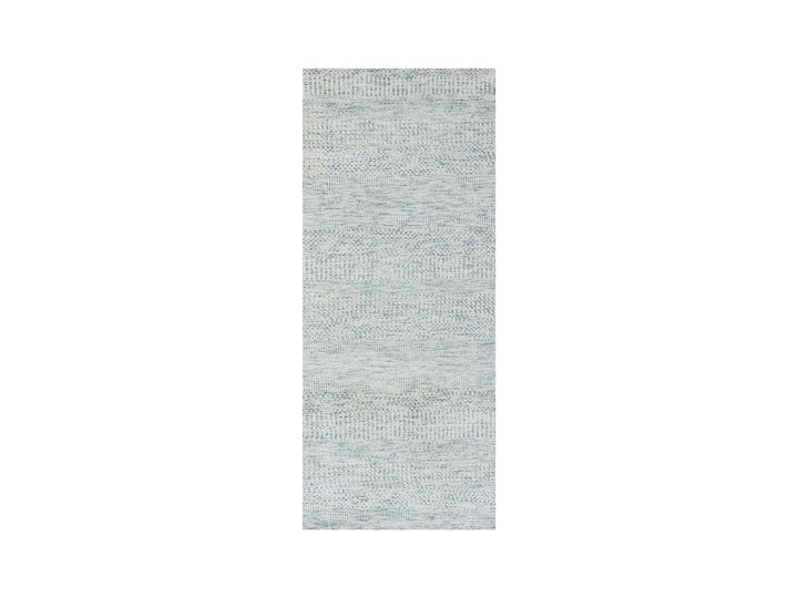 2'6" x 6'0" New Hand Knotted Grey Wool Runner Oriental Rug - MOA10279823