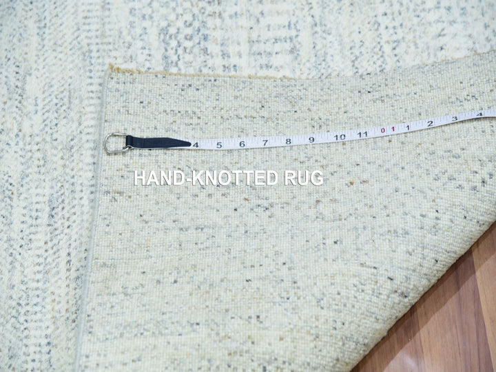 2'6" x 6'0" New Hand Knotted Grey Wool Runner Oriental Rug - MOA10279823