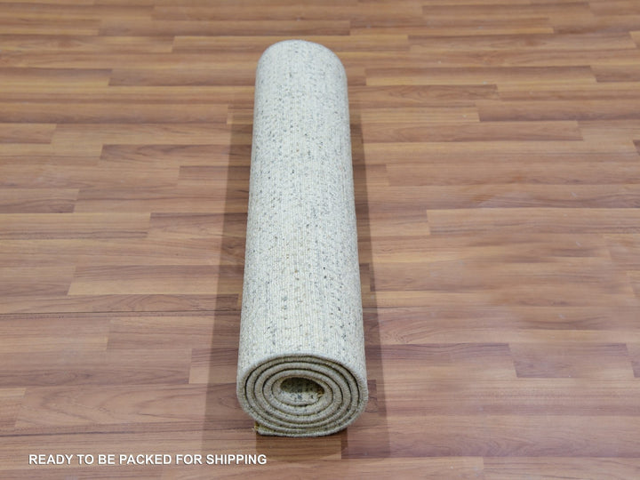 2'6" x 6'0" New Hand Knotted Grey Wool Runner Oriental Rug - MOA10279823