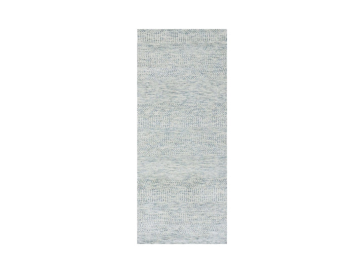 2'6" x 6'0" New Hand Knotted Grey Wool Runner Oriental Rug - MOA10279824