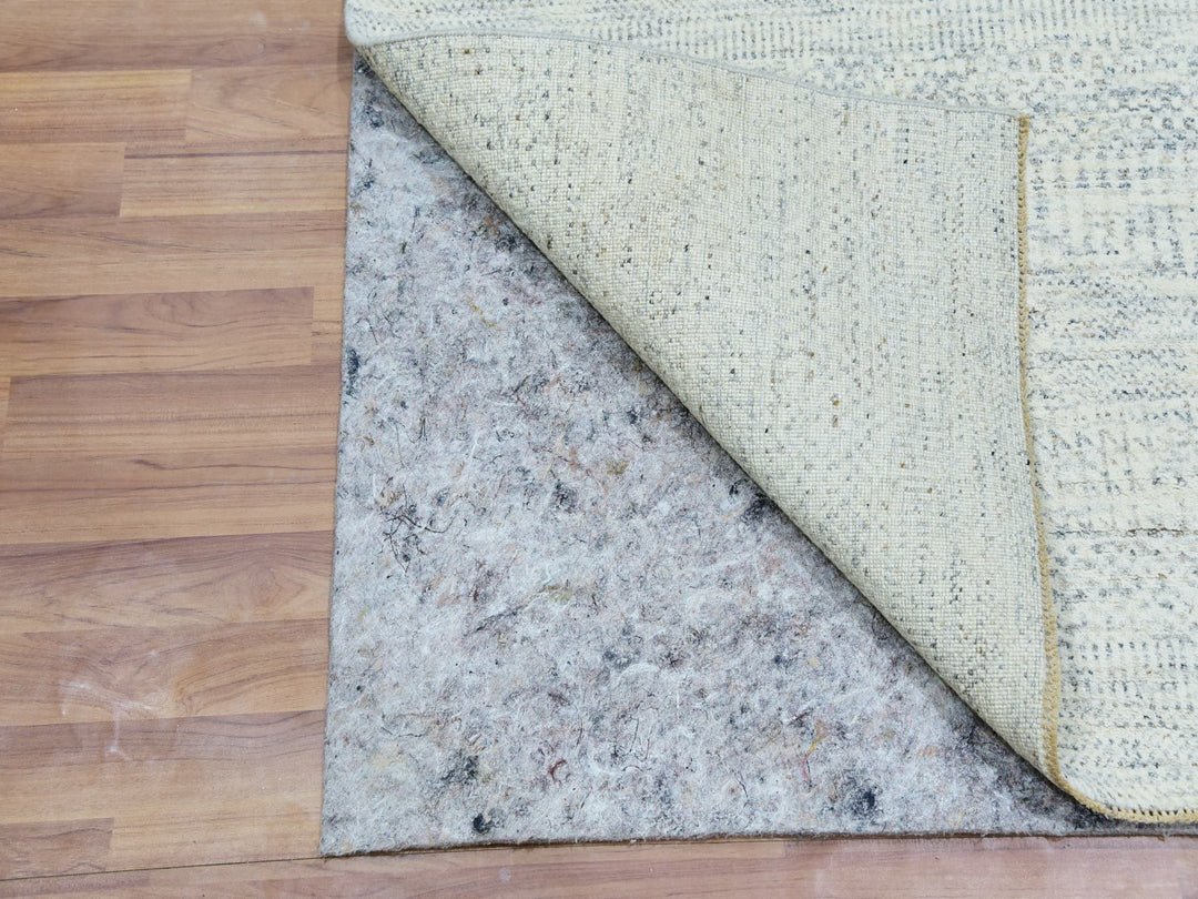 2'6" x 6'0" New Hand Knotted Grey Wool Runner Oriental Rug - MOA10279824