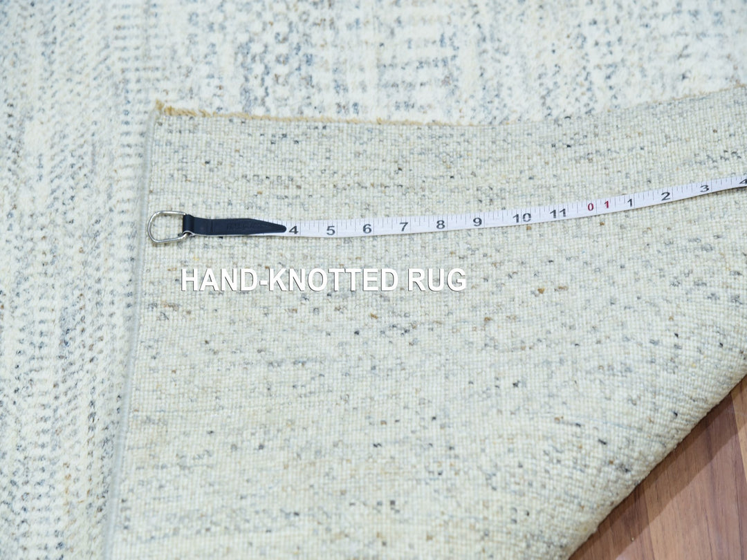 2'6" x 6'0" New Hand Knotted Grey Wool Runner Oriental Rug - MOA10279824