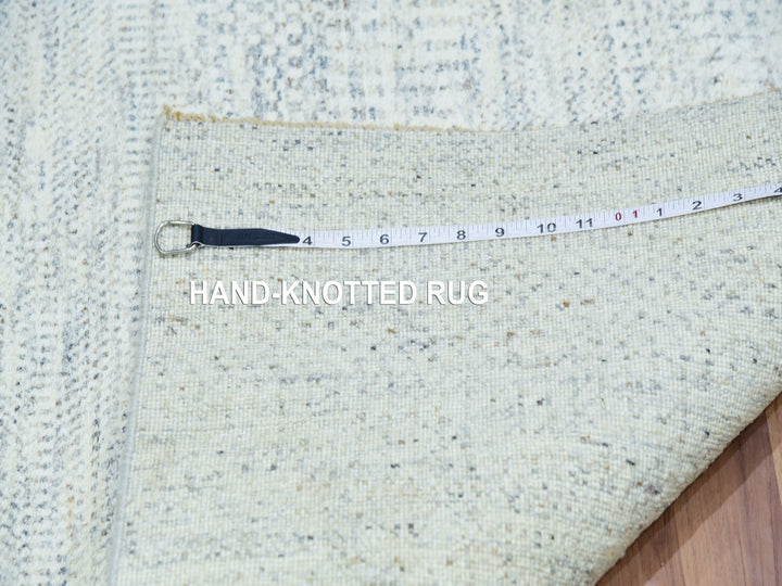 2'6" x 6'0" New Hand Knotted Grey Wool Runner Oriental Rug - MOA10279824
