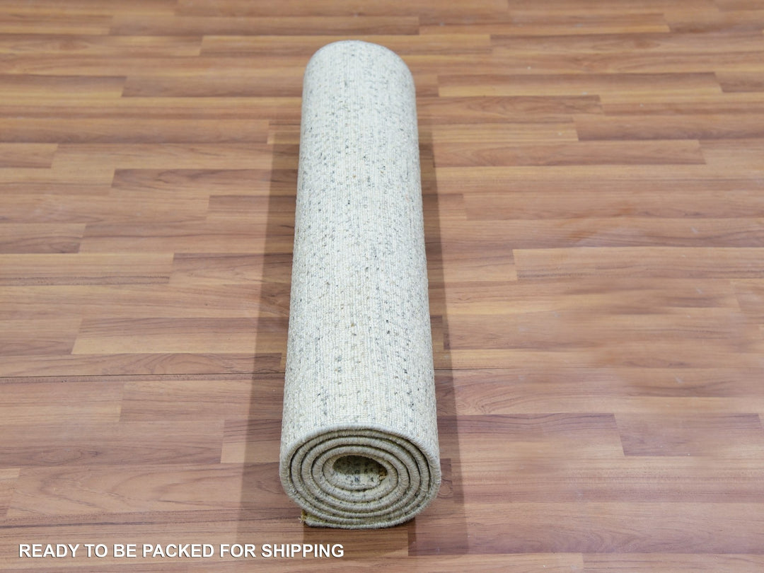 2'6" x 6'0" New Hand Knotted Grey Wool Runner Oriental Rug - MOA10279824