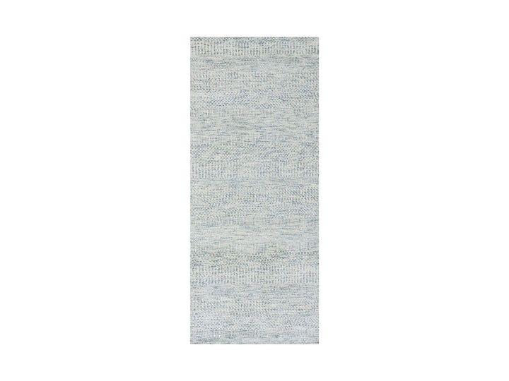 2'6" x 6'0" New Hand Knotted Grey Wool Runner Oriental Rug - MOA10279825