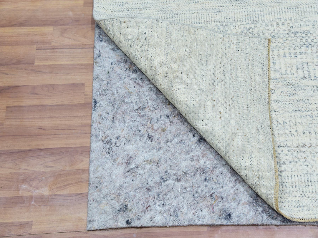 2'6" x 6'0" New Hand Knotted Grey Wool Runner Oriental Rug - MOA10279825