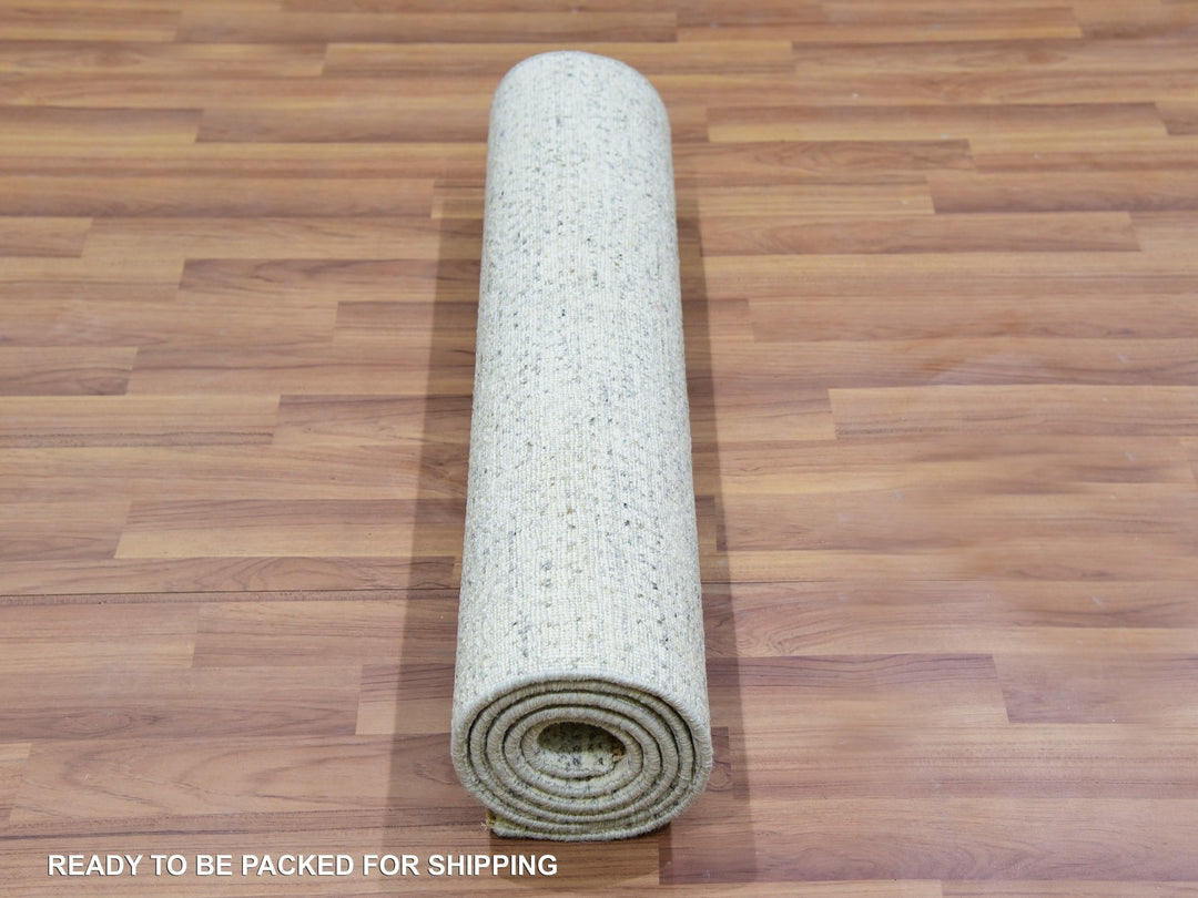 2'6" x 6'0" New Hand Knotted Grey Wool Runner Oriental Rug - MOA10279825