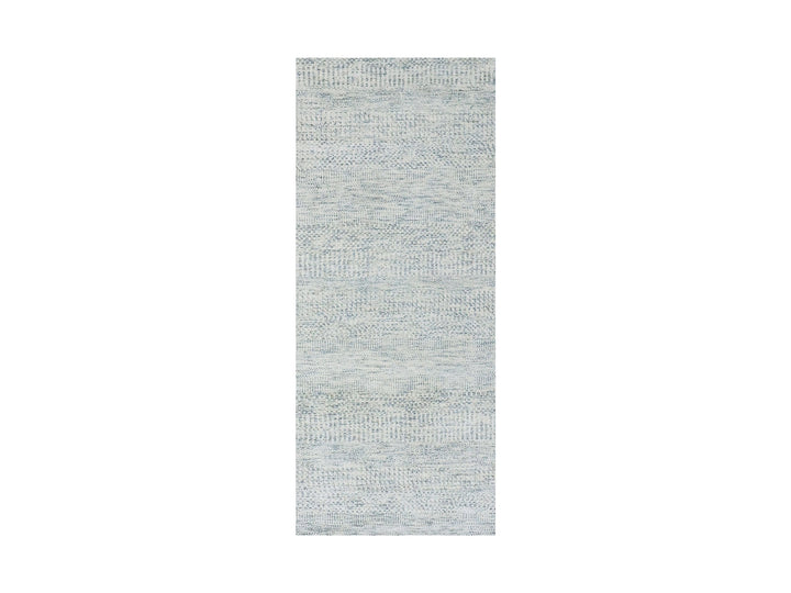 2'6" x 6'1" New Hand Knotted Grey Wool Runner Oriental Rug - MOA10279826