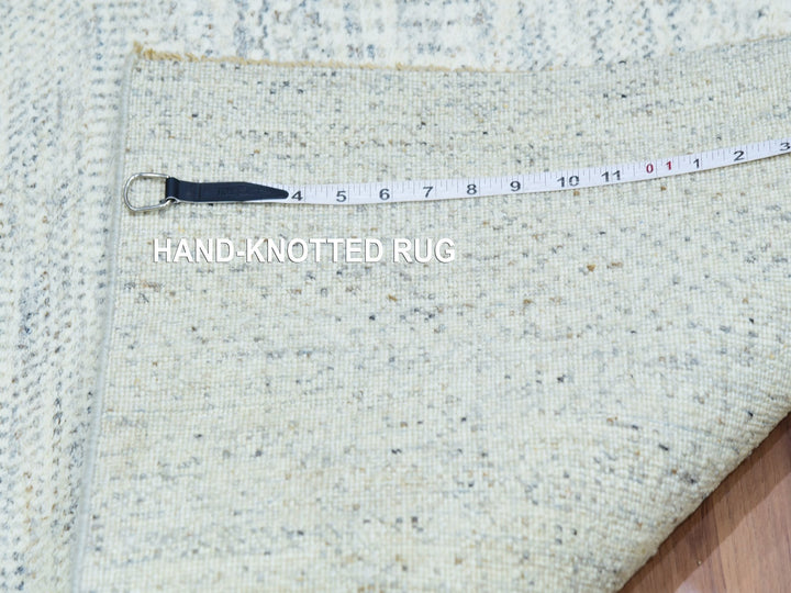 2'6" x 6'1" New Hand Knotted Grey Wool Runner Oriental Rug - MOA10279826