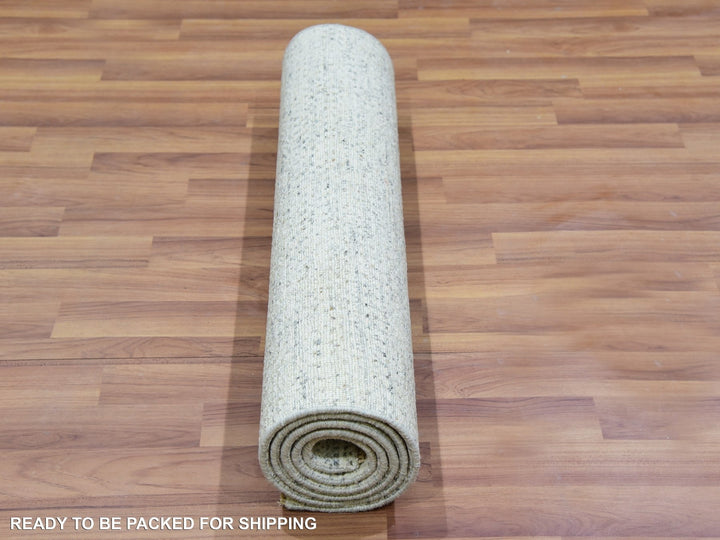 2'6" x 6'1" New Hand Knotted Grey Wool Runner Oriental Rug - MOA10279826