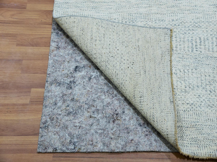 2'7" x 12'0" New Hand Knotted Grey Wool Runner Oriental Rug - MOA10279827