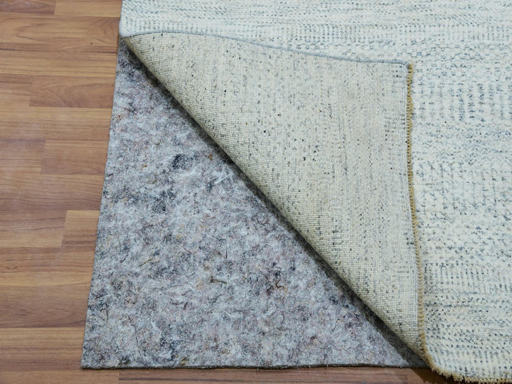 2'7" x 12'0" New Hand Knotted Grey Wool Runner Oriental Rug - MOA10279828