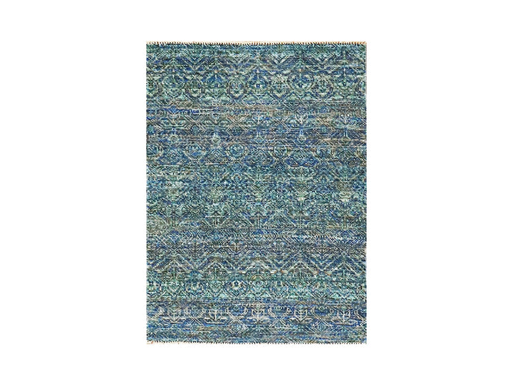 2'0" x 3'0" New Hand Knotted Green Wool Rectangle Oriental Rug - MOA10279836
