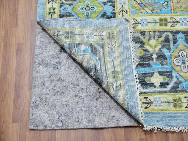 10'2" x 14'3" New Hand Knotted Blue Wool Rectangle Oriental Rug - MOA10279847