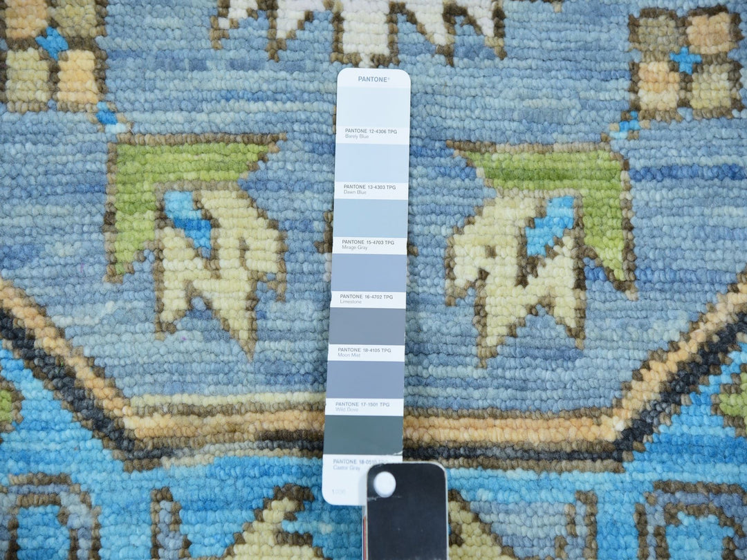 10'2" x 14'3" New Hand Knotted Blue Wool Rectangle Oriental Rug - MOA10279847