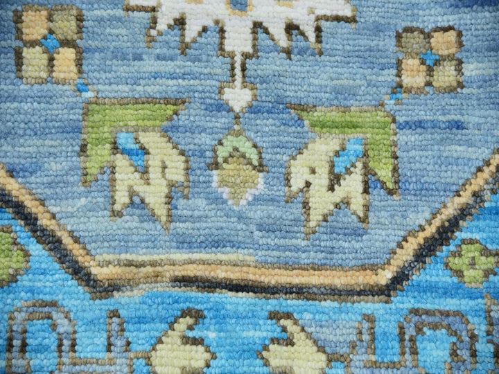 10'2" x 14'3" New Hand Knotted Blue Wool Rectangle Oriental Rug - MOA10279847