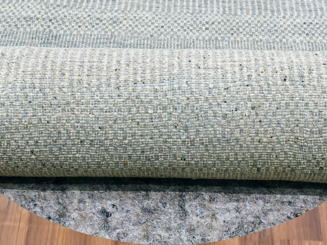13'5" x 13'5" New Hand Knotted Grey Wool Round Oriental Rug - MOA10279859