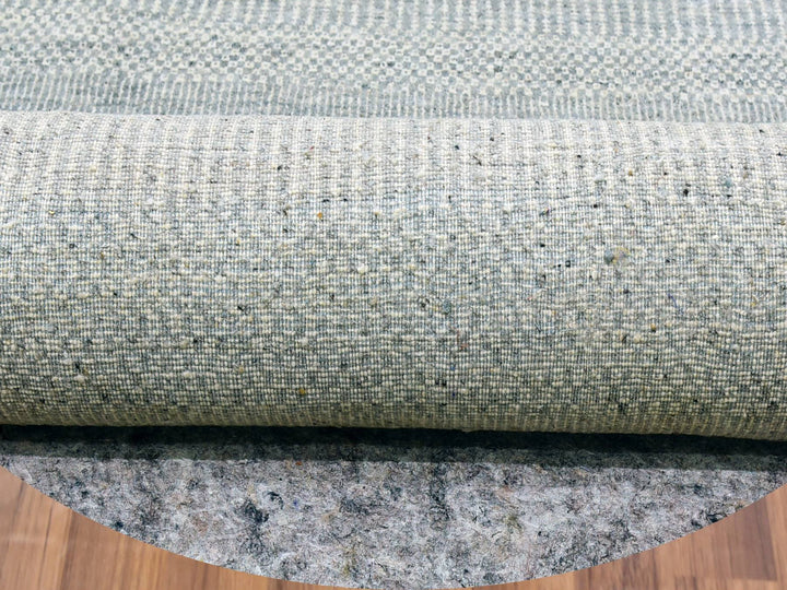 13'5" x 13'5" New Hand Knotted Grey Wool Round Oriental Rug - MOA10279859