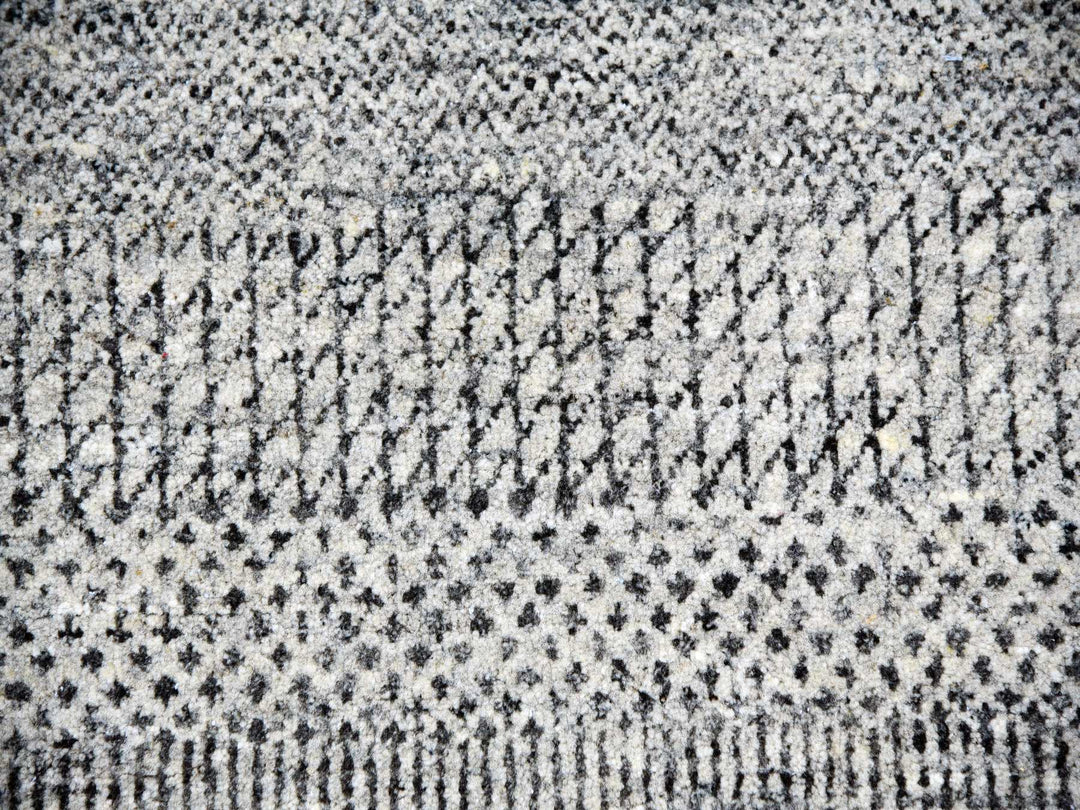 12'0" x 12'0" New Hand Knotted Grey Wool Round Oriental Rug - MOA10279861