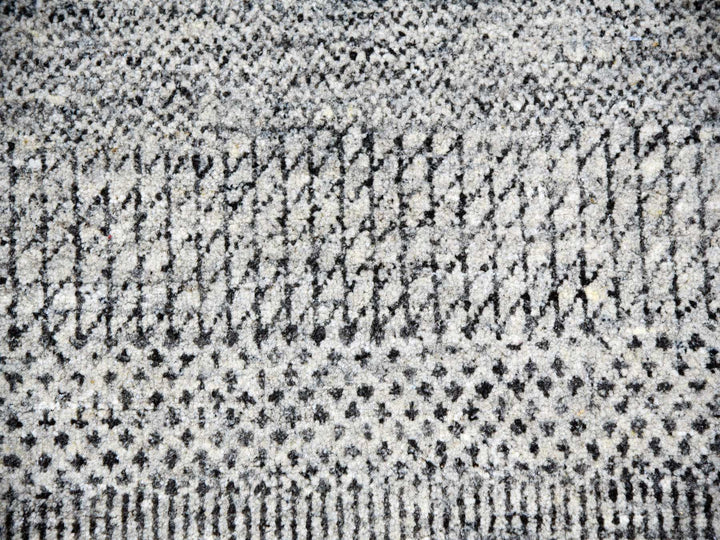 12'0" x 12'0" New Hand Knotted Grey Wool Round Oriental Rug - MOA10279861