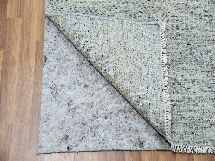 8'0" x 10'2" New Hand Knotted Grey Wool Rectangle Oriental Rug - MOA10279863