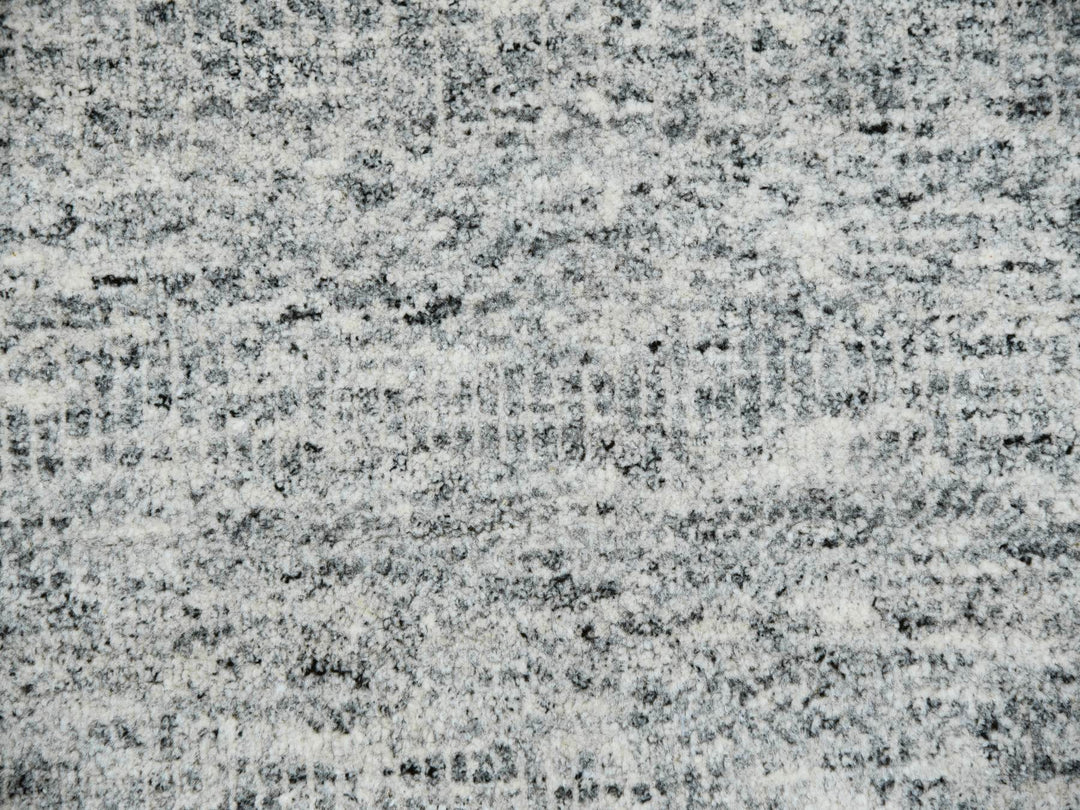 8'0" x 10'2" New Hand Knotted Grey Wool Rectangle Oriental Rug - MOA10279863
