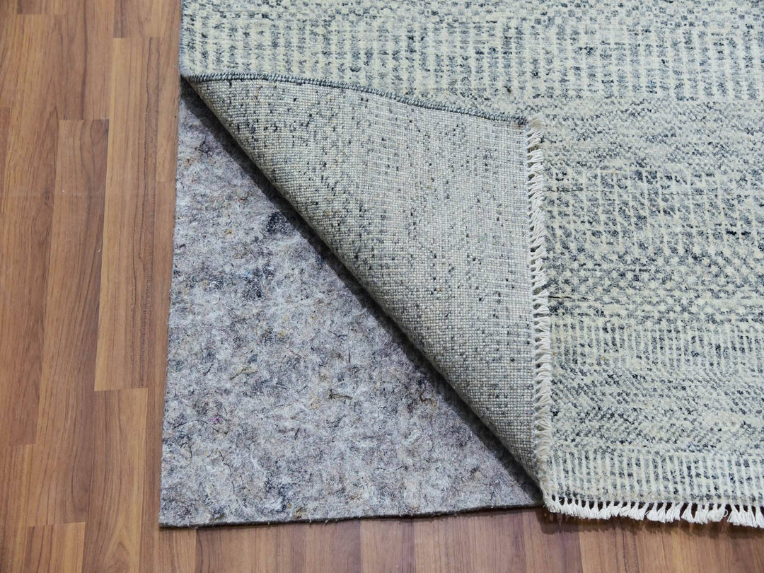 11'10" x 15'0" New Hand Knotted Grey Wool Rectangle Oriental Rug - MOA10279864