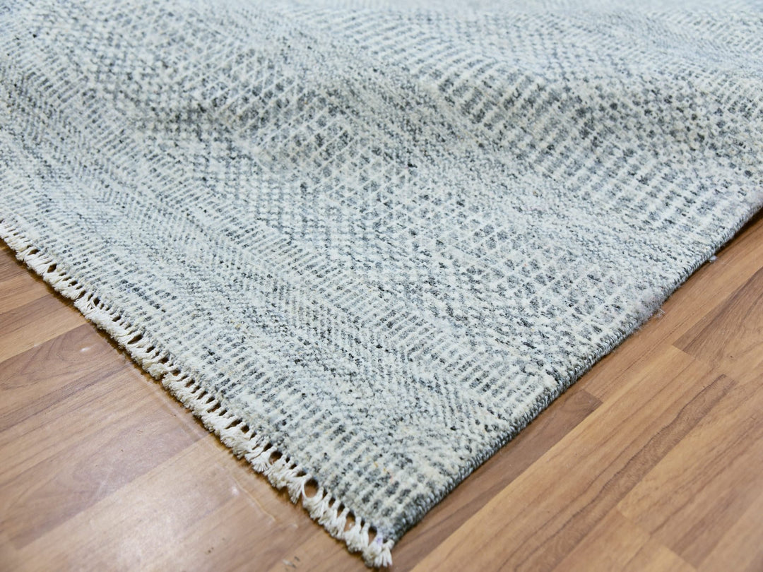 11'10" x 15'0" New Hand Knotted Grey Wool Rectangle Oriental Rug - MOA10279864
