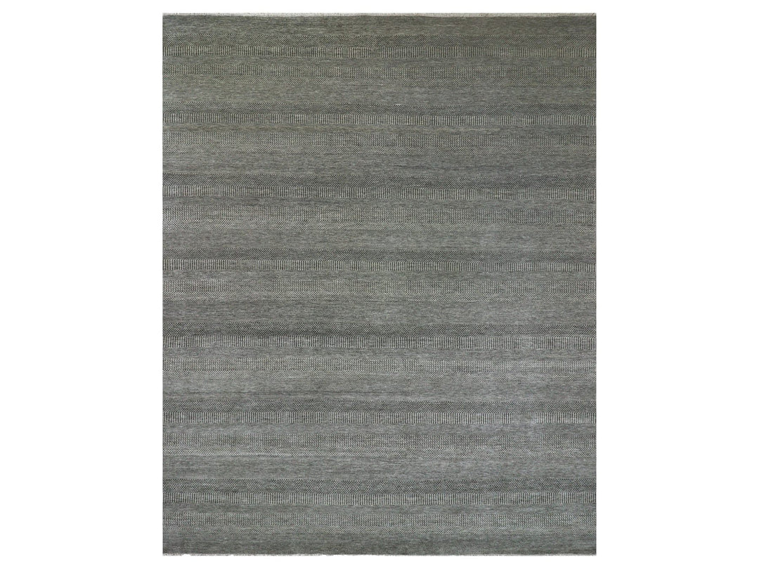 12'1" x 15'1" New Hand Knotted Grey Wool Rectangle Oriental Rug - MOA10279868