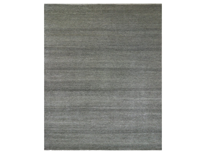 12'1" x 15'1" New Hand Knotted Grey Wool Rectangle Oriental Rug - MOA10279868