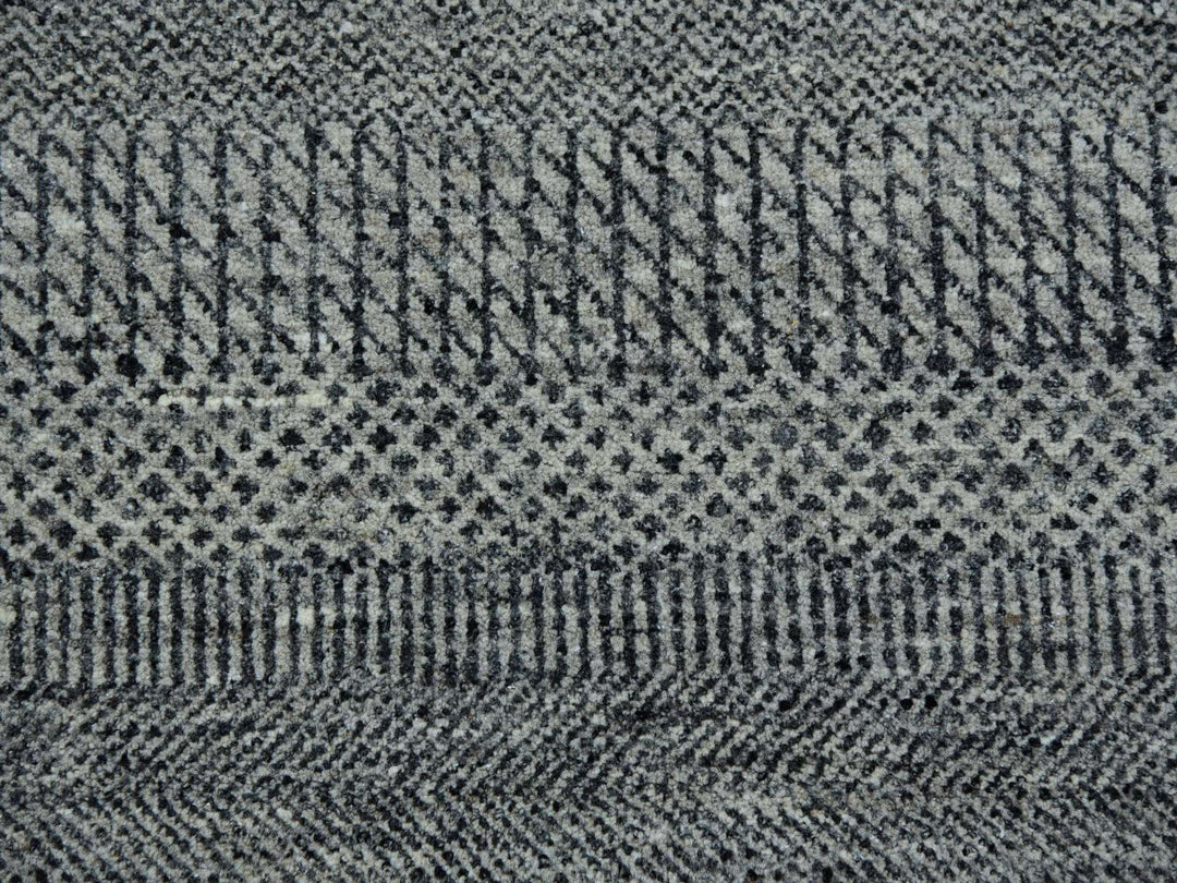 12'1" x 15'1" New Hand Knotted Grey Wool Rectangle Oriental Rug - MOA10279868