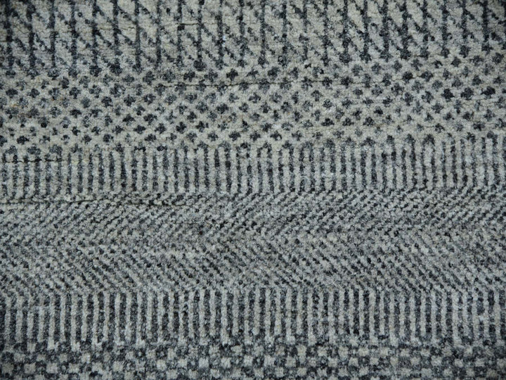 9'10" x 9'10" New Hand Knotted Grey Wool Round Oriental Rug - MOA10279875