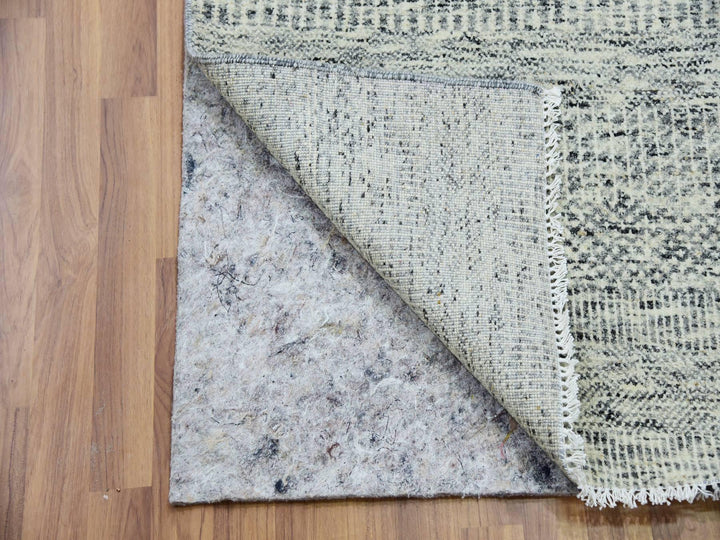 2'5" x 26'3" New Hand Knotted Grey Wool Runner Oriental Rug - MOA10279880