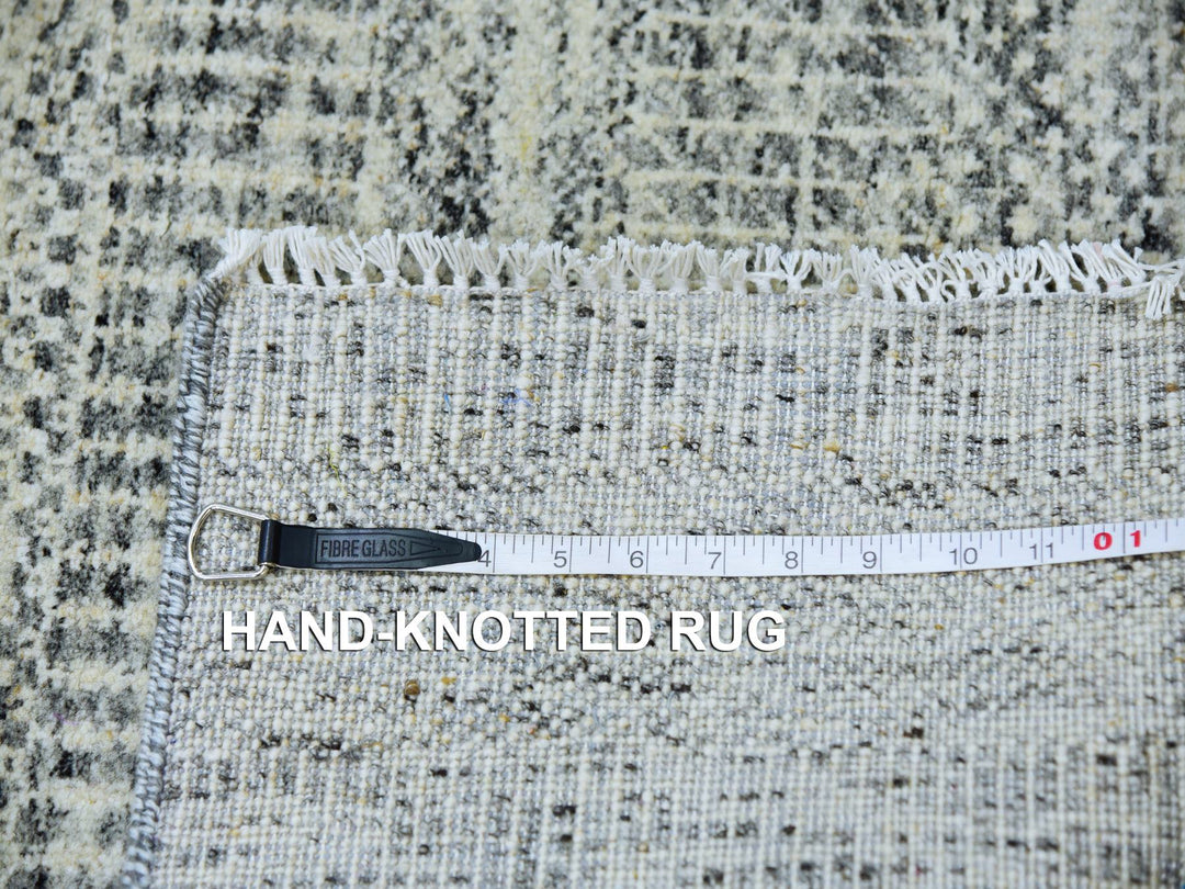 2'5" x 28'3" New Hand Knotted Grey Wool Runner Oriental Rug - MOA10279882