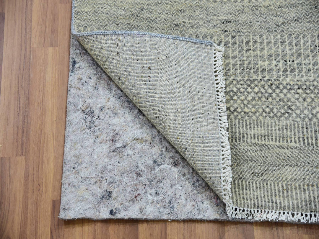 2'5" x 26'2" New Hand Knotted Grey Wool Runner Oriental Rug - MOA10279884