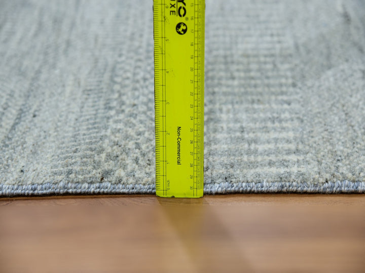 2'6" x 12'4" New Hand Knotted Grey Wool Runner Oriental Rug - MOA10279887