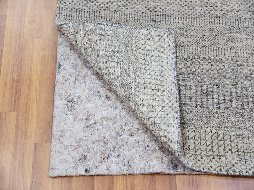 3'0" x 5'2" New Hand Knotted Grey Wool Rectangle Oriental Rug - MOA10279891