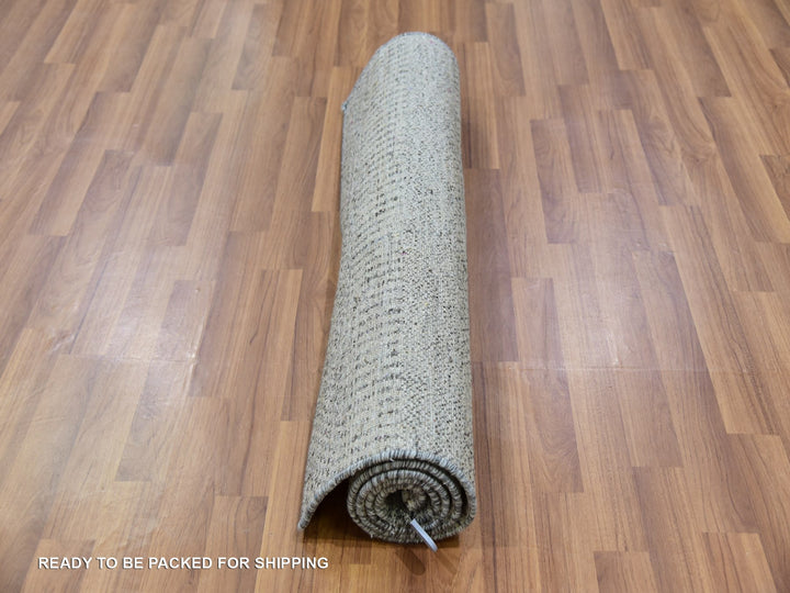 3'0" x 5'2" New Hand Knotted Grey Wool Rectangle Oriental Rug - MOA10279891
