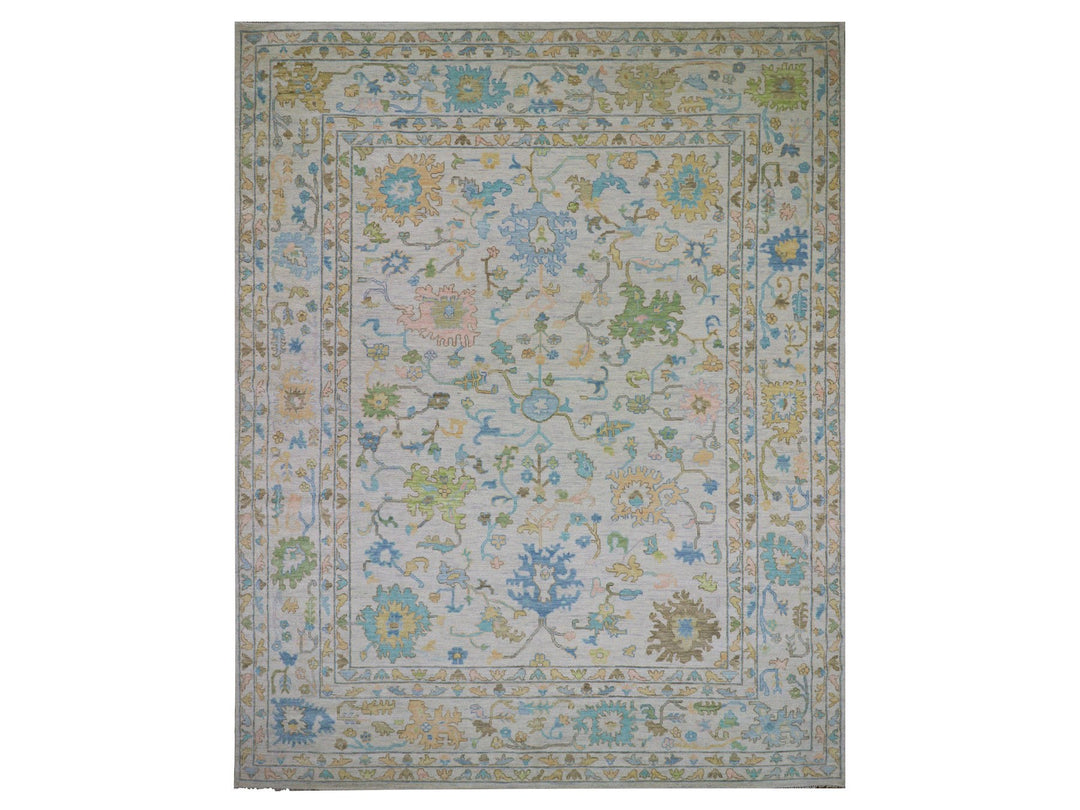 12'4" x 14'10" New Hand Knotted Ivory Wool Rectangle Oriental Rug - MOA10279897