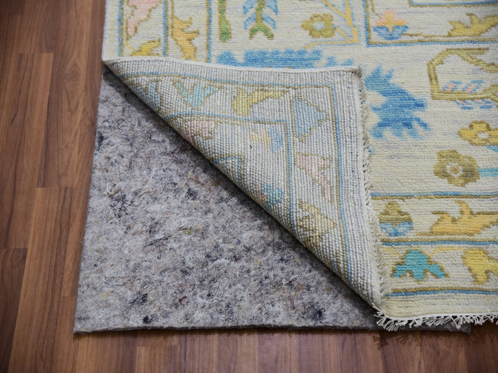 12'4" x 14'10" New Hand Knotted Ivory Wool Rectangle Oriental Rug - MOA10279897
