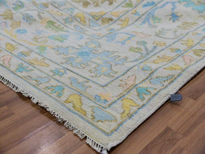 12'4" x 14'10" New Hand Knotted Ivory Wool Rectangle Oriental Rug - MOA10279897
