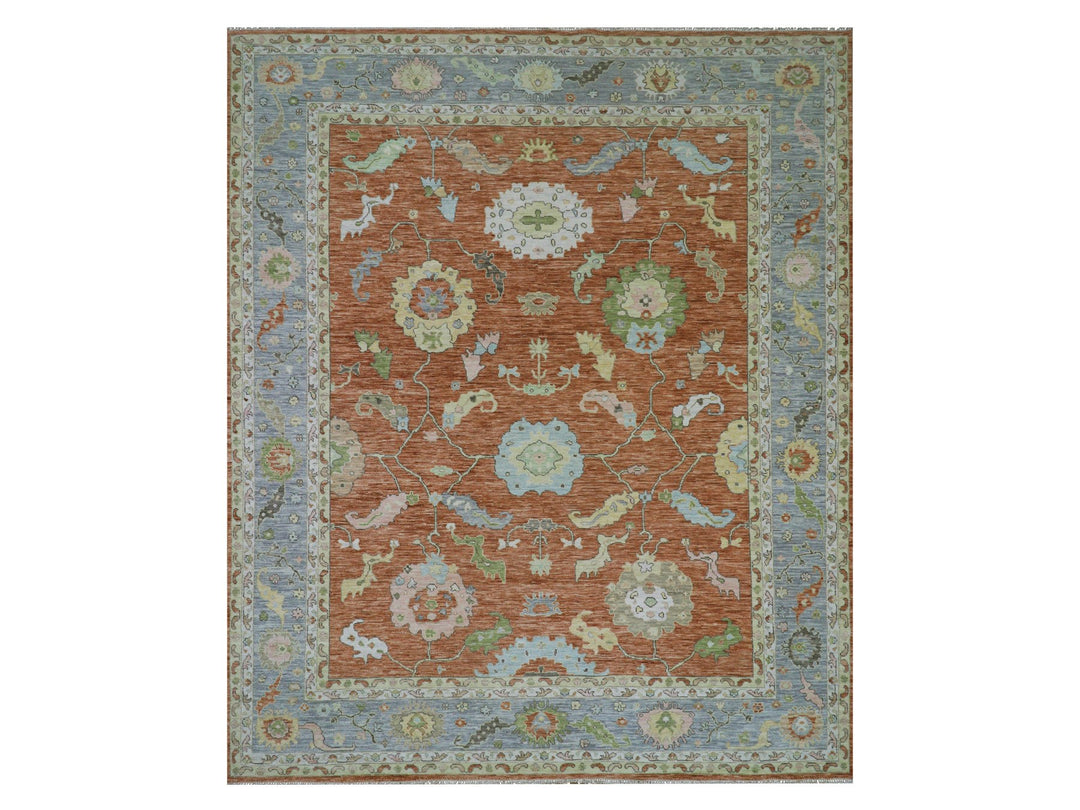12'1" x 4'7" New Hand Knotted Red Wool Rectangle Oriental Rug - MOA10279901