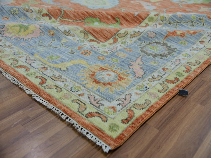 12'1" x 4'7" New Hand Knotted Red Wool Rectangle Oriental Rug - MOA10279901
